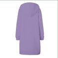 thumbnail image 4 of Smsaxvxz Women's Zip Up Hoodies Fall Fashion Solid Long Sleeve Sweatshirts Oversized Winter Cardigan Jacket Coat with Pocket Purple 2XL, 4 of 7