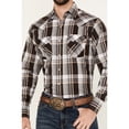 thumbnail image 4 of Ely Walker Men's Plaid Print Long Sleeve Snap Western Shirt Brown, 4 of 5