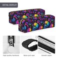 thumbnail image 4 of Easygdp mushroom rainbow color Skull para Estuche de Lápices de Cuero, Estuche de Papelería de Cuero, Estuche de Gran Capacidad con Cremallera, 4 of 7