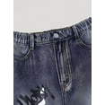 thumbnail image 5 of mgoYE Baggy Jeans for Girls 11-12 Years - Zipper Elastic Waist Heart Patch Wide Leg Denim Pants for Girls Blue, 5 of 6