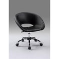 thumbnail image 2 of Pemberly Row Chaise de Bureau en Polyuréthane avec Base Chromée, Noire, 2 of 4