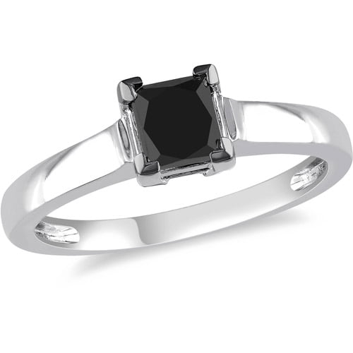 black diamond princess cut bridal set