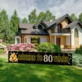 thumbnail image 2 of Cheers To 80 Years Banner Black Gold 80th Anniversary Party Sign 80th Happy Birthday Banners Party Supplies Decor for Outdoor, 2 of 4
