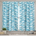 thumbnail image 2 of Ambesonne Blue Valance & Curtain, Clear Summer Sky Pattern, 55"x24", Sky Blue White, 2 of 6