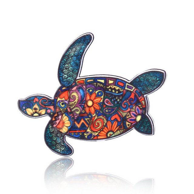 Qarigey Broche de animales de dibujos animados elefante estampado joyería esmalte solapa pines insignia DIY Craft Clip bolsa accesorios tortuga Type3 NO3 Qarigey AP010235-01