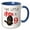 Blue/White, variant on 3drose, This Little Ninja Is 9 a Great Birthday Ninja Gift for Any Kid Party, 11oz Two-tone Red Mug
