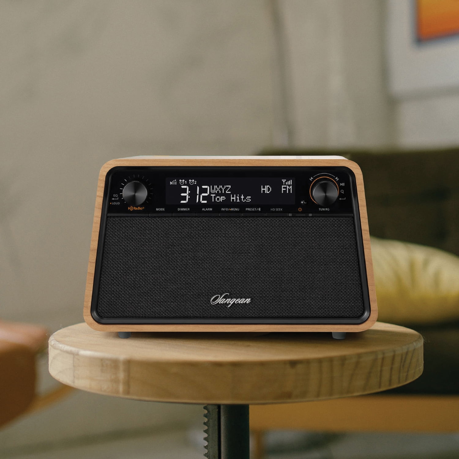 Sangean HDR-19 Bluetooth Corded Electric Alert System Portable Radio, Natural Cherry