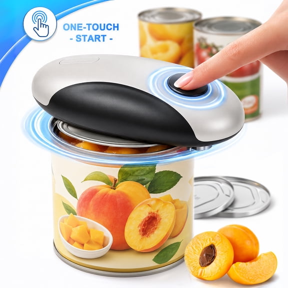 Electric Can Opener, One-Touch Automatic USB Rechargeable Hands-Free Can Opener with Smooth Edge for Seniors with Arthritis, Fits Most Can Sizes, Black
