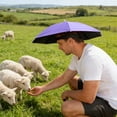 thumbnail image 1 of Travel Hat Umbrella - Hands-Free Sun & Rain Protection, Adjustable Headband, Lightweight & Foldable Design, Outdoor Activities, Purple, JKODE, 1 of 9