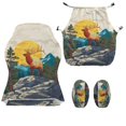 thumbnail image 4 of SCRAWLGOD Deer Mountain Sun Print Gaming Chair Cover, Breathable Computer Chairs Protection Cover with Armrest Covers Washable Computer Reclining Chair Seat Cover with Zipper for Home Studio, 4 of 7
