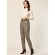 thumbnail image 2 of Pantalones A Cuadros De Tartán Vintage Para Mujer Pantalones Largos Rectos De Cintura Elástica Camello M, 2 of 6