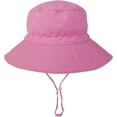 thumbnail image 4 of LinYooLi Wide Brim Bucket Hat for Kids Spring Summer Outdoor Sun Protection Headwear Baby Boy Windproof Rope Fisherman Hat, 4 of 8