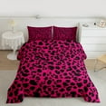 thumbnail image 2 of Feelyou Dreamy Pink Fashion Full Size Comforter Sets, Cheetah Leopard Print Bedding Comforter Set, Princess Style Reversible Bedding Sets, Luxury Bedroom Decor, 3pcs, 2 of 8