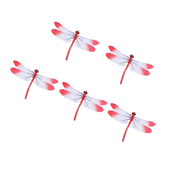 Dragonfly Tatuajes De Pared Adhesivos Decoración Plástico Decoraciones De Habitaciones 3D rojo DYNWAVEMX Vinilos de libélula