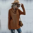 thumbnail image 6 of IROINNID Womens Sweater Cowl Neck Pullover Sweater Solid Color Comfy Mid-Length Long Sleeve Split Knit Sweater, 6 of 9
