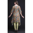 thumbnail image 4 of Bimba Beige Tree & Fox Folk Art Printed Asymmetrical Kurti Tops For Women Indian Summer Dress Tunic XXX-Large, 4 of 6