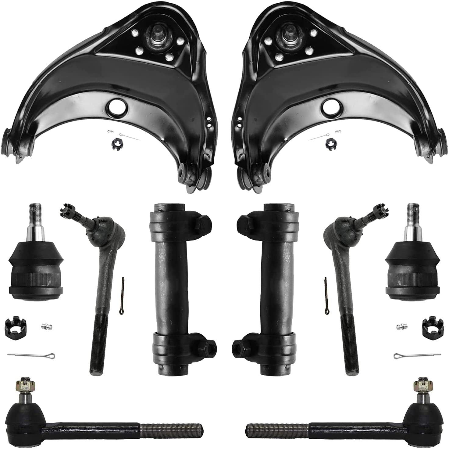 Detroit Axle Replacement for 1993-1999 Chevrolet C2500 C1500 Suburban 2WD  7200 GVW Front Lower Upper Ball Joints Sway Bars Inner Outer Tie Rod E 