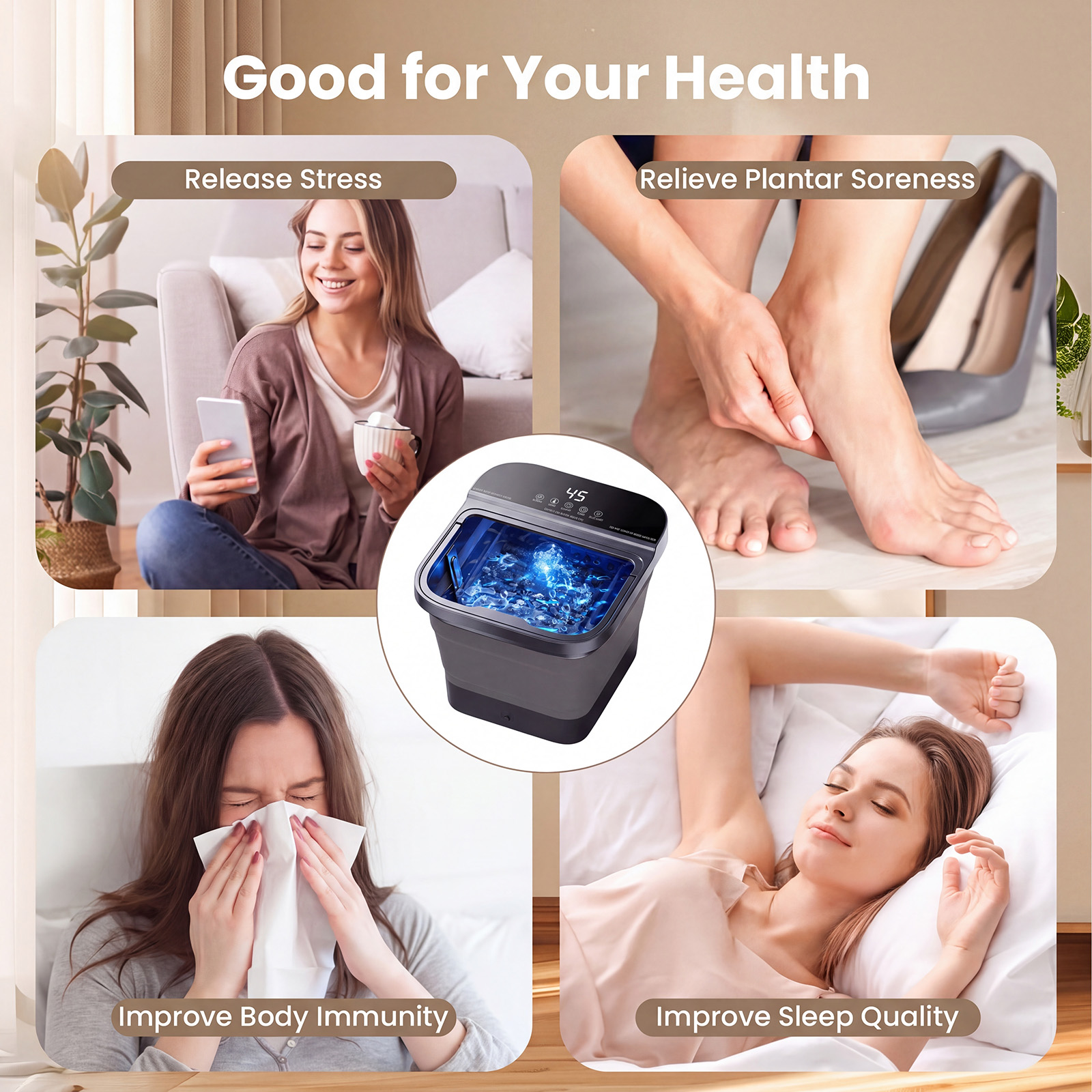 Kailwokk Collapsible Foot Spa with Shiatsu Massage photo 8