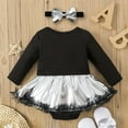 thumbnail image 6 of CUZIBR My First New Years Baby Girl Outfits Baby New Years Outfits O-Neck Long Sleeve Romper Dress Sets With Bow Headband Birthday Dailywear For Toddler, 6 of 9