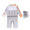 thumbnail image 4 of ATOGUTA Boys Floatation Swimsuit For Kids with Adjustable Buoyancy Kids Float Suit Floating Swimwear Bathing Suit with Cap Size 6M-4T, Multicolor, 4 of 5
