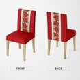 thumbnail image 5 of 4PCS Christmas Dining Chair Covers,Watercolor Red Poinsettia Stretch Removable Washable Slipcover Chair Protector for Dining Room Home Decor, 5 of 6