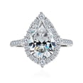 thumbnail image 5 of solitaire jewels 2CT Art Deco Pear Moissanit Halo Engagement Ring For Women, 14K Rose Gold, 5 of 6