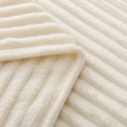 thumbnail image 4 of Striped Plush Faux Fur Throw Blanket, 620GSM Super Soft Fuzzy Blanket Warm Thick Cozy Throws Milky Fluffy Blankets for Sofa Couch Bed Living Room, 54x72 inches, Ivory White, 4 of 5