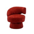 thumbnail image 5 of 360 Degree Swivel Accent Chair, Cuddle Barrel Sofa Chair Round Armchairs with Wide Upholstered, Fluffy Fabric Lounge Chair Reading Chair for Living Room, Bedroom, Office, Waiting Rooms, Red, 5 of 7