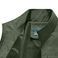 thumbnail image 3 of BiZtdJrK Cargo Vest for Mens Full Zip Sleeveless Lightweight Jacket Outdoor Work Hiking Travel Golf Vest with Zipper Pockets Army Green XXXXL, 3 of 4