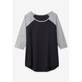 thumbnail image 6 of Woman Within Plus Size Three-Quarter Sleeve Baseball Tee, 6 of 6