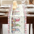 thumbnail image 3 of Table Runners 108 Inches Long Dress Scarves, Happy Easter Farmhouse Coffee/Dining/Kitchen Table Runner for Living Room, Funny Gnomes Rabbits Colorful Eggs Plaid 13x108 Inch, 3 of 9