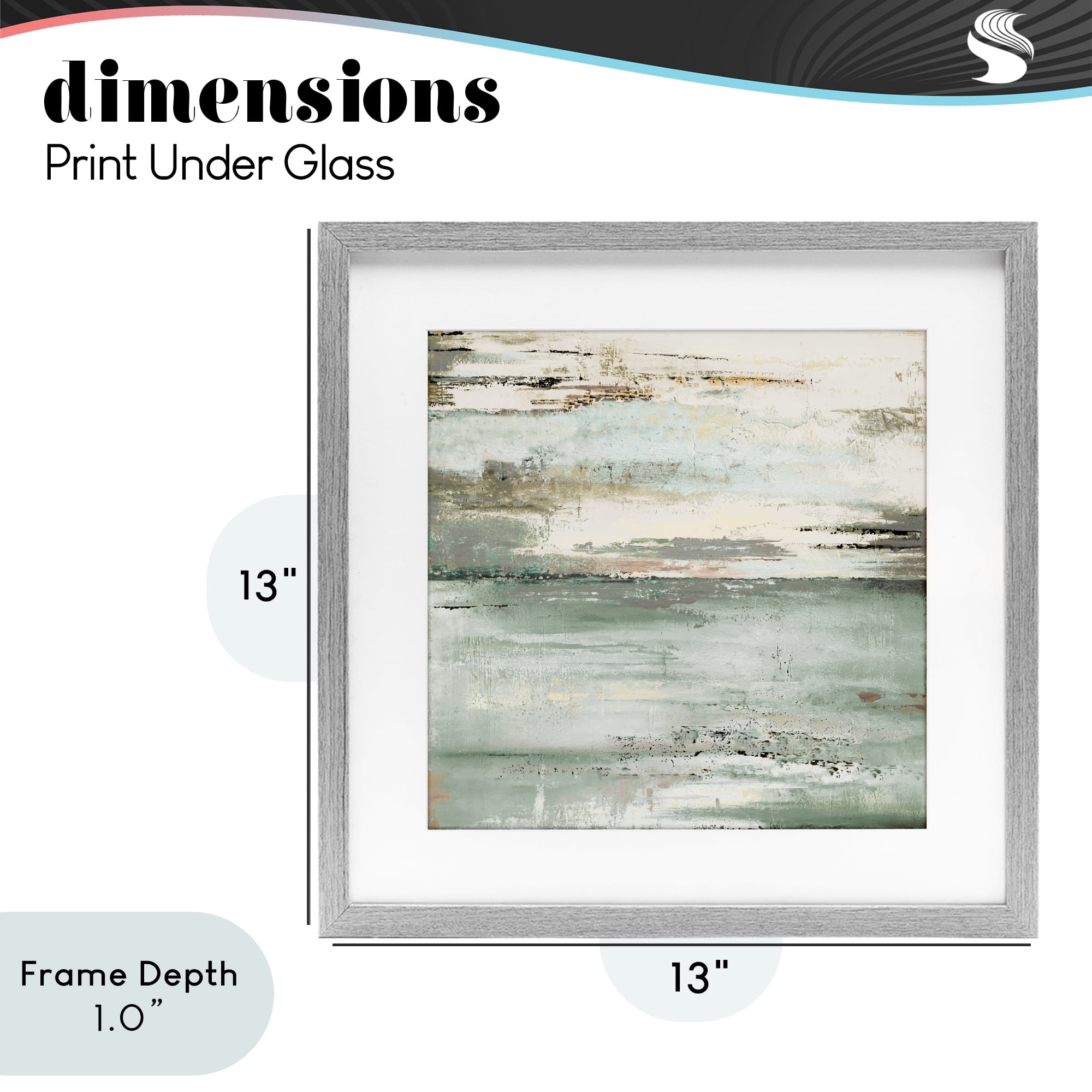 Stupell Industries The Seafoam Ones Abstract Gray Framed Print Under Glass, design by Patricia Pinto