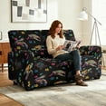thumbnail image 2 of TSOVTHRID Sea Turtle Plumeria Floral Print Loveseat Recliner Covers Soft Reclining Loveseat Slipcover 6-Piece Stretch Polyester Recliner Cover for 2 Seat Sofa Couch, 2 of 7