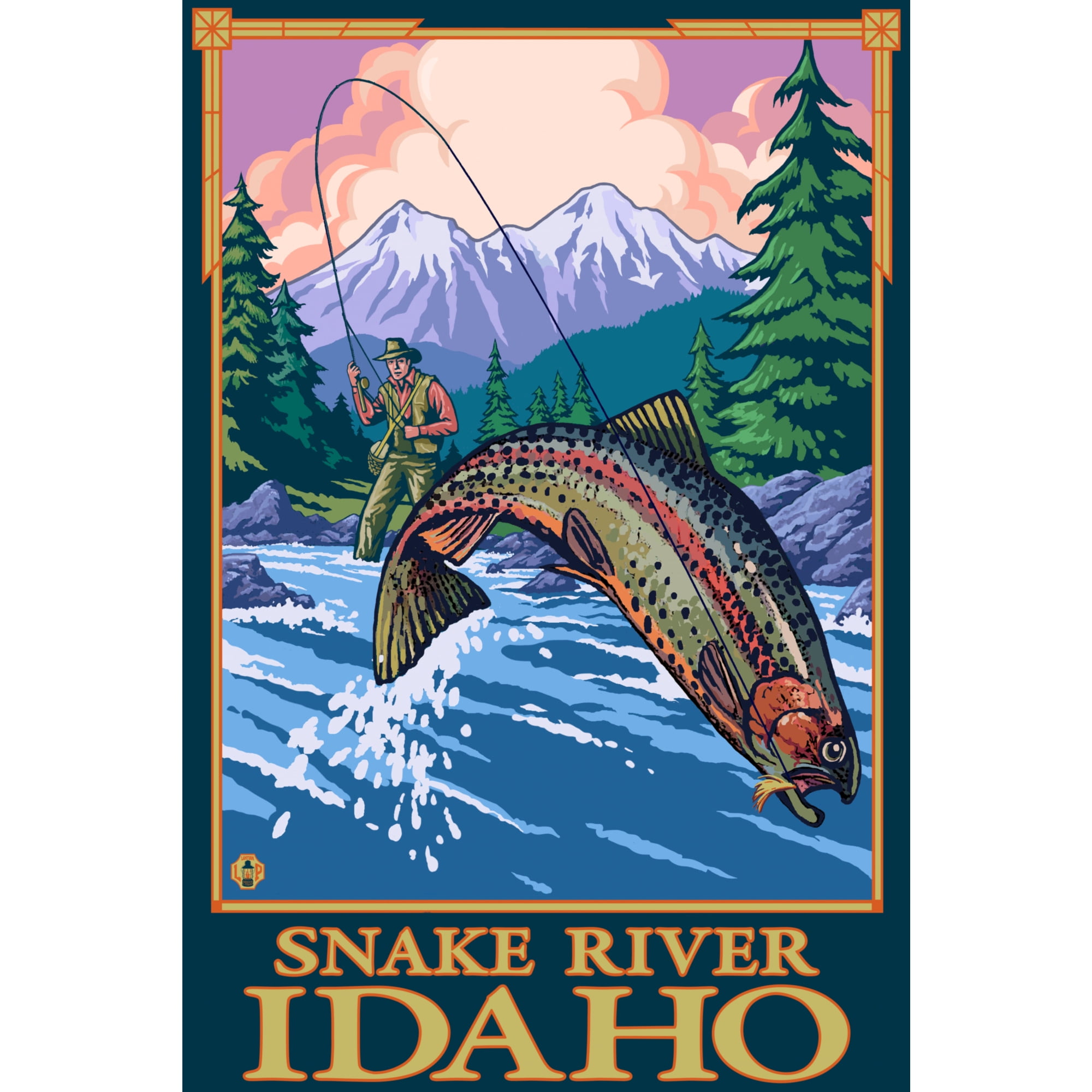 Decorative Tea Towel, Apron Snake River, Idaho, Fly Fishing Scene, Unisex,  Adjustable, Organic Cotton 