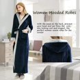 thumbnail image 2 of Long Peignoir à Capuche pour Femmes en Flanelle Douce, Robe de Spa en Peluche, Robe de Nuit Chaude pour l'Hiver, 2 of 6