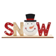 thumbnail image 1 of ZHAOCHENG Decoración navideña de mesa de madera con letras, muñeco de nieve navideño, adorno de Papá Noel, decoración del hogar, escritorio familiar, decoración de chimenea (nieve), 1 of 5