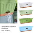 thumbnail image 3 of serony Flower Pots Rectangular Vegetables Growing Planting Family Plant Drainage Hole Planter for Balcony Patio Outdoor White, 3 of 9