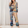 thumbnail image 2 of Sigee Sailing Ship Ocean Sunset for Women’s Pajama Sets Long-Sleeved Pjs Sets for Women 2 piece Sleepwear-X-Large, 2 of 7
