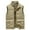 Khaki, variant on qolati Mens Fleece Lined Puffer Vest Casual Solid Color Zip Up Sleeveless Lightweight Jacket Winter Thicken Warm Outdoor Outwear