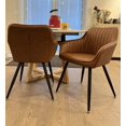thumbnail image 2 of KOSSMAI Set of 2 Faux Leather Upholstered Dining Side Chair with Arm, 2 of 8