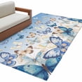 thumbnail image 2 of Rectangle Area Rug 4x6ft,Watercolor Butterfly Animal Washable Carpet Non-Slip Runner Accent Rugs Indoor Floor Mat for Bedroom Living Room Decor,Blue Gradient, 2 of 9