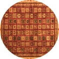 thumbnail image 1 of Ahgly Company Indoor Round Oriental Orange Modern Area Rugs, 4' Round, 1 of 4