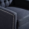 thumbnail image 7 of 27" Wide Manual Wingback Recliner Chair, Vintage Accent Chair, Recliner Chair with Nailhead Trim and Birch Legs, Tufted Single Sofa Chair, for Home, Living Room, Office, Bedroom, Black, 7 of 7