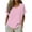 Pink, variant on Checkered Tops for Women Crew Neck Short Sleeve Summer Breathable Pullover Casual Vacation Beach Blouses