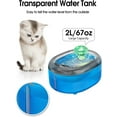 thumbnail image 3 of WOPET W300 Pet Dog Cat Water Fountains , 67oz/2L with 1 Filter, Attract LED Light, Blue, 3 of 7