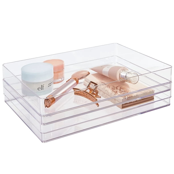 Set organizador de cajones StorI SimpleSort de plástico transparente de 2 piezas