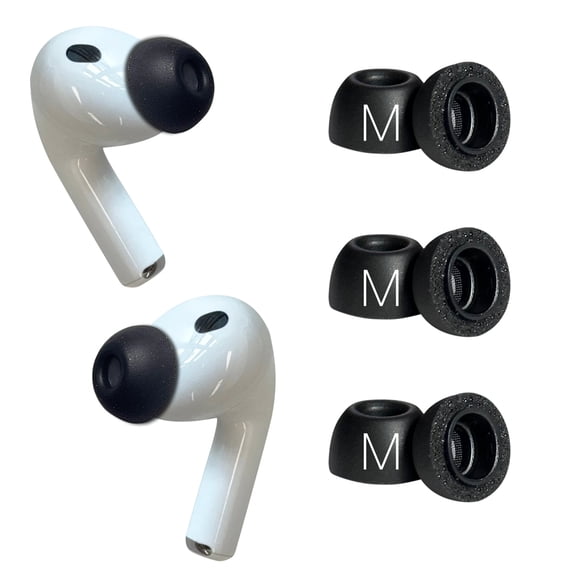 TENNMAK Replacement Eartips for AirPods Pro 3 (3rd Generation 2025), Ultra Soft Memory Foam, Comfort Noise Reduction, 3 Pairs (M Size )