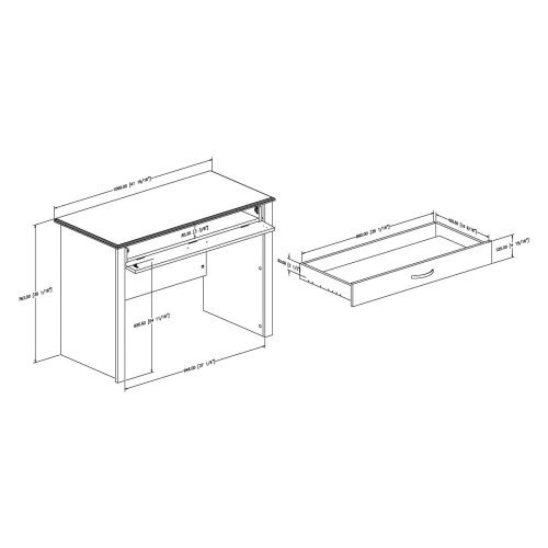South Shore Work ID Collection Laptop Desk Pure White