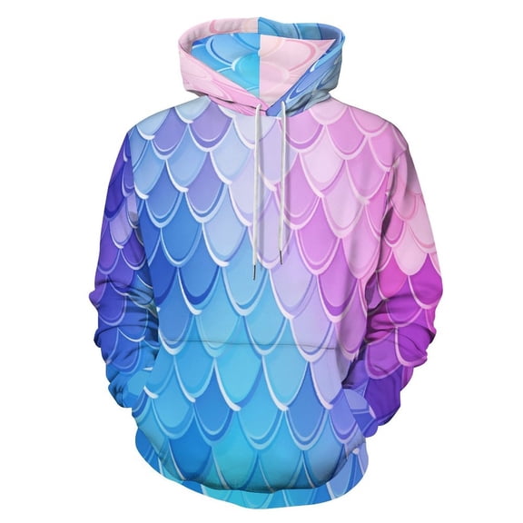 Colorful Fish Scale Pattern Men's Women New Sweatshirt Hoodie Men's Plus Size Sweatshirt Hooded Sweatshirt 3d Printed Street Men's Cloth