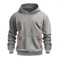 thumbnail image 4 of Ulanda Boys Sweatshirts Long Sleeve Fleece Hoodie Thick Fashion Plain Hooded Pullover For Teens Fall Kids Clothes (Light Gray, 10-11 Years), 4 of 4